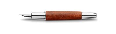 Stilografica Faber Castell E-motion cromo/marrone in legno di pero