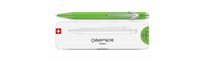 Penna a sfera Caran d'Ache 849 POPLINE verde fluorescente con supporto