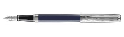 Waterman Exception Fine Penna stilografica , metallo e laccatura blu con puntale in palladio, cappuccio inciso