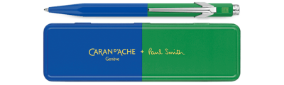 Penna a sfera Caran d'Ache 849 PAUL SMITH blu cobalto e verde smeraldo - Edizione limitata