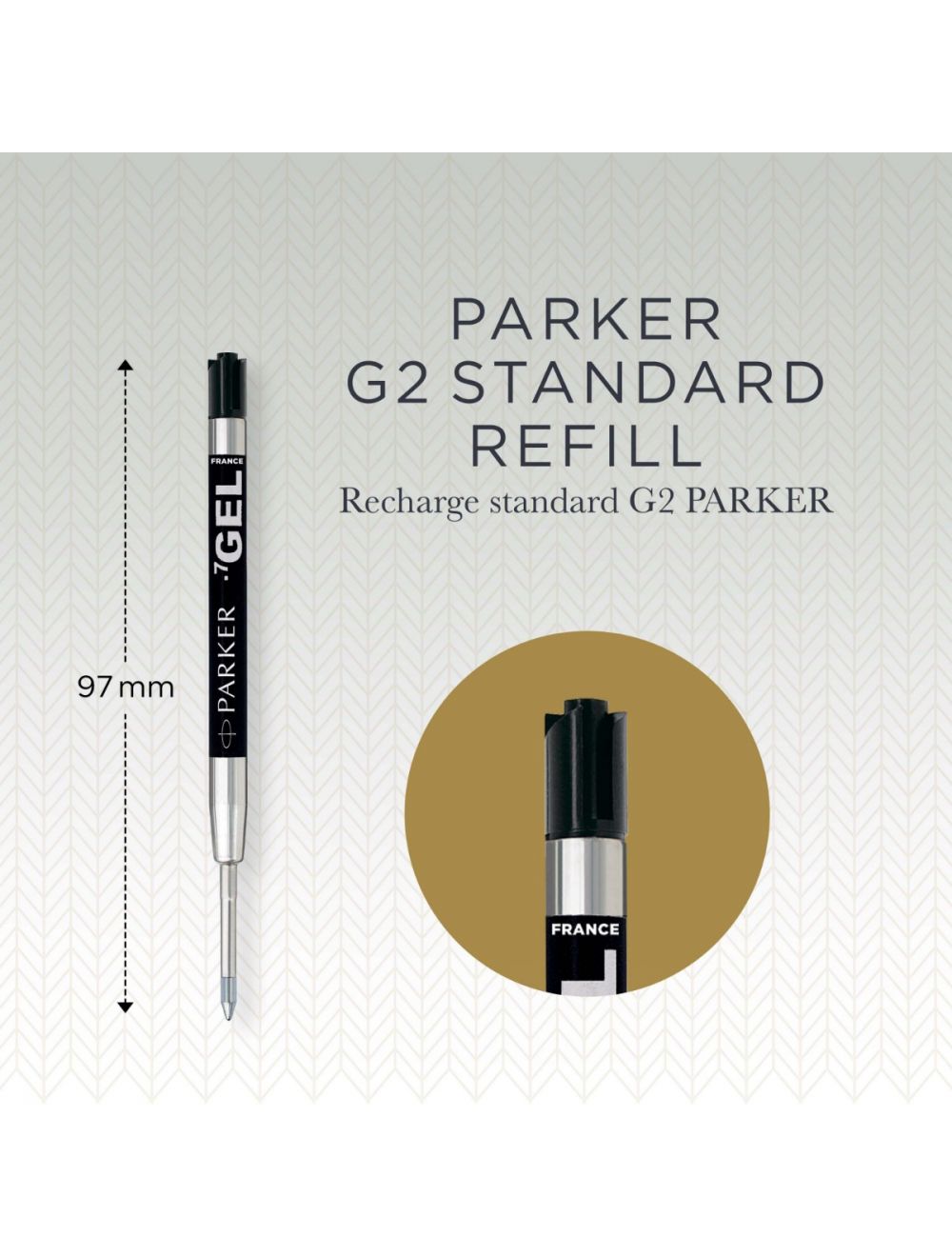 Parker QUINK ricarica di inchiostro gel | punta fine (0,5 mm) | nero | 1  pezzo